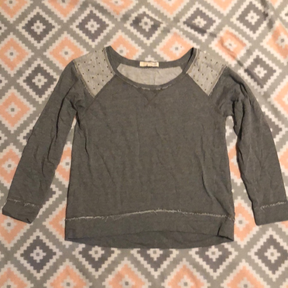 Rewind Womens Gray Long Sleeve Top Size XL